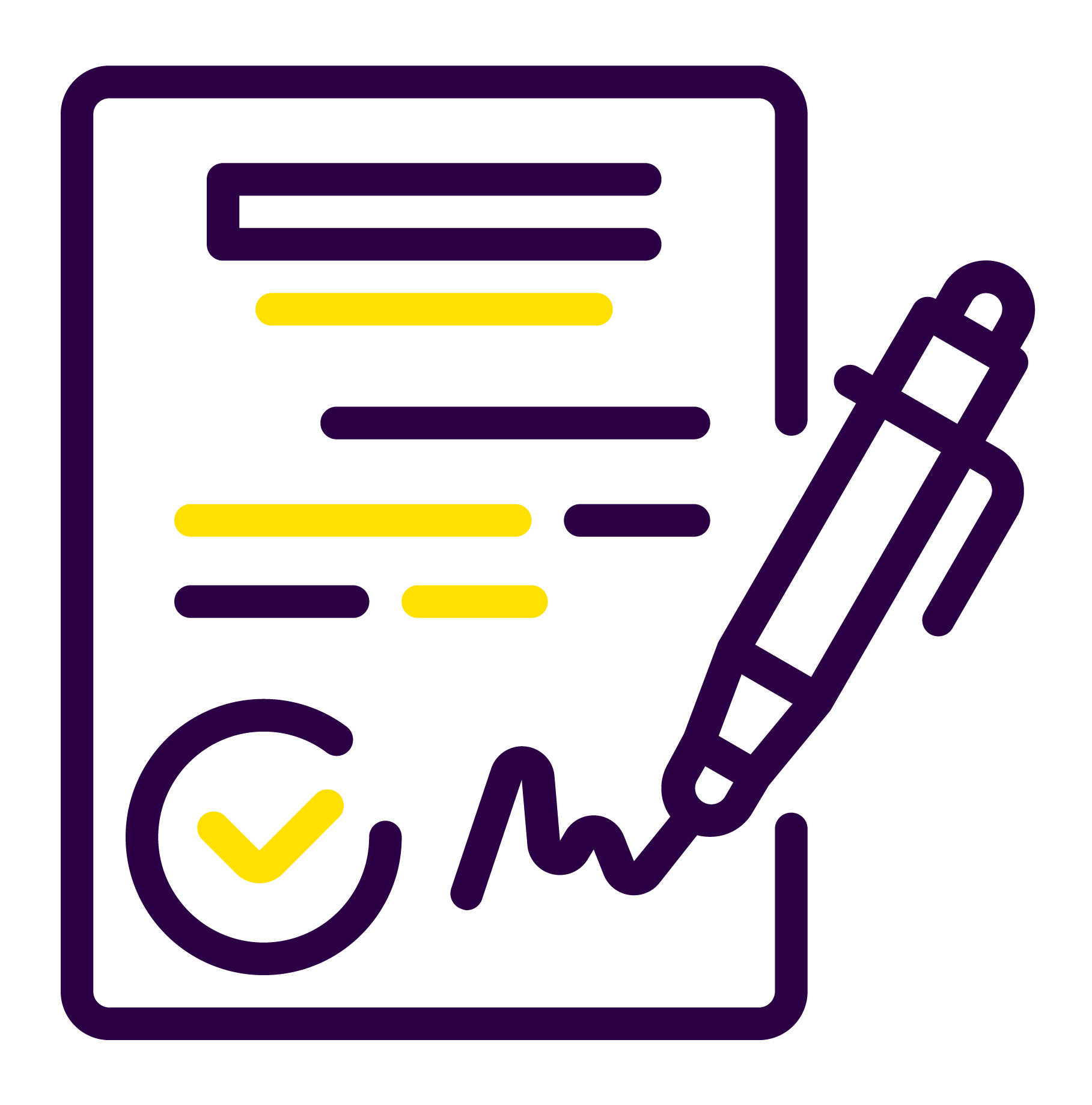 Une icône symbolisant un document signé